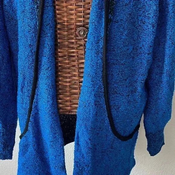 Vintage 90’s chunky blue knit sweater L - Picture 2 of 8